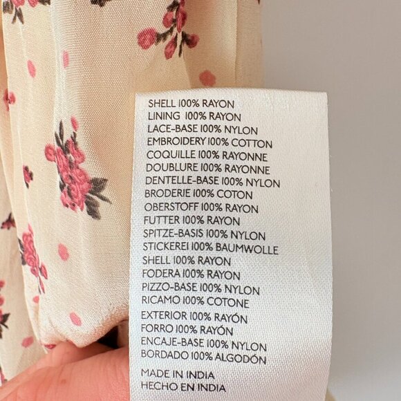 Free People Women's Bali Juniper Floral Print Ruffled Midi Dress Size 2 - Picture 11 of 11